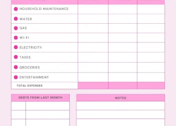 budget planner printable