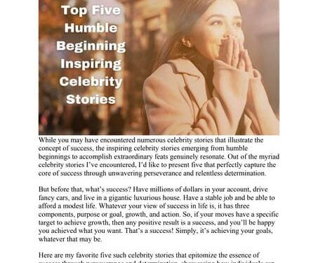 Celebrity Early Life and Success Story